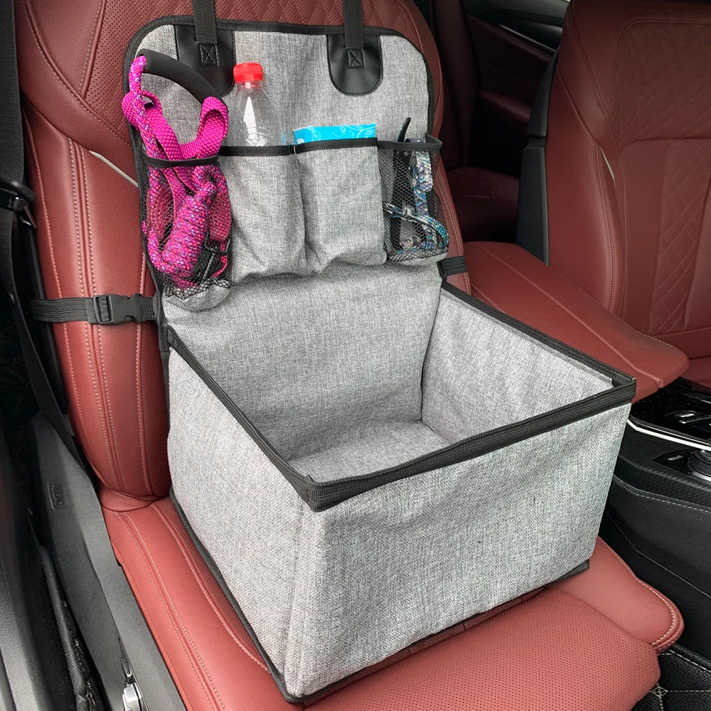 Dog Car Seat with Storage Pockets