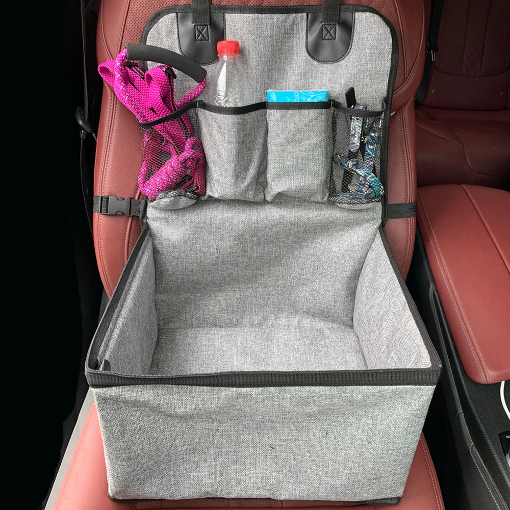 Dog Car Seat with Storage Pockets